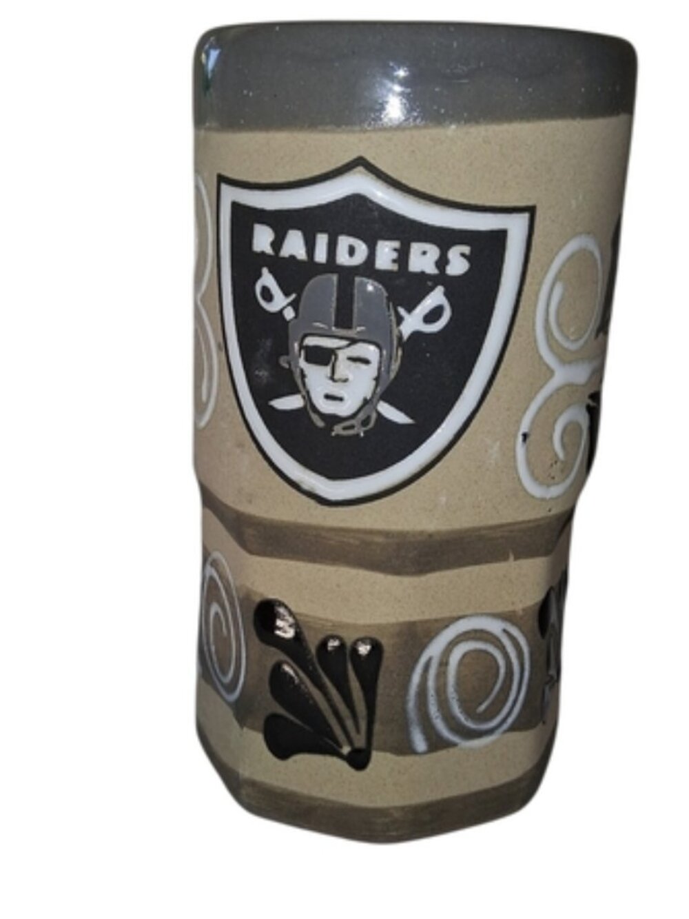 Las Vegas Raiders Talavera Ceramic Decorative Tumbler Vase Mug
